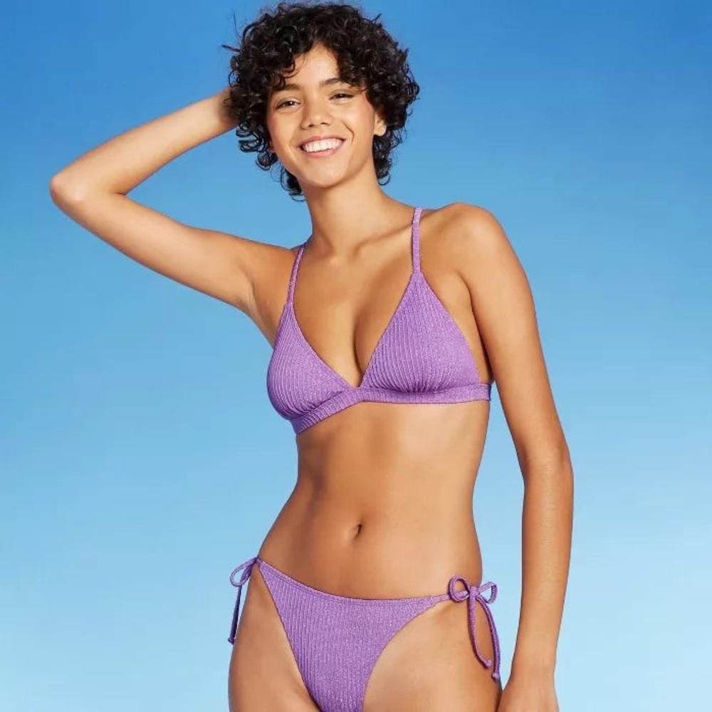 NWT Target Bikini Medium Ribbed Shimmer